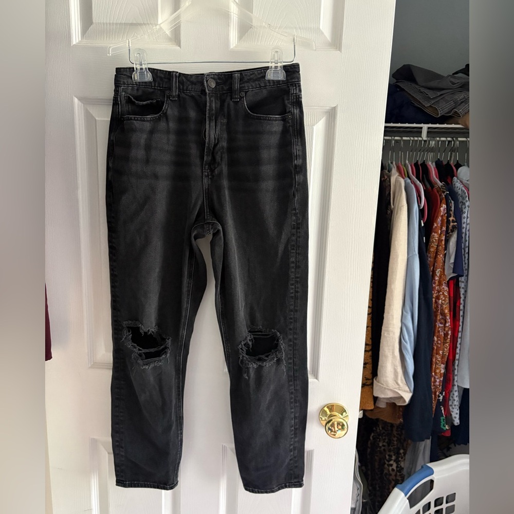 🩵 American Eagle Black Distressed Bootcut Jeans 6 Ripped Knees Bundle 3 for $20